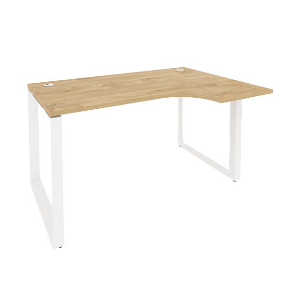 Onix Стол эргономичный правый на О-образном м/к O.MO-SA-2 (R) Тиквуд светлый/Белый металл 1380*980*750 (720/460) - Вид 1