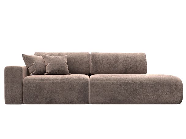 Диван прямой Лига-036 НПБ Модерн подлокотник слева Велюр бежевый - Вид 2