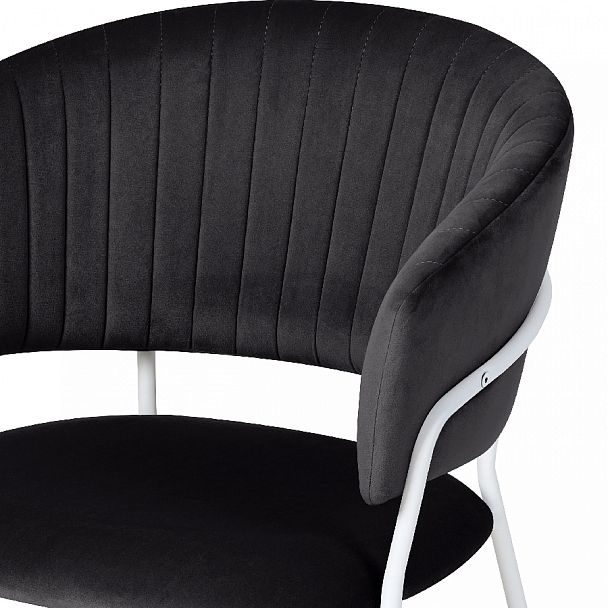 Стул кухонный Даксон черный велюр/белый - Вид 6