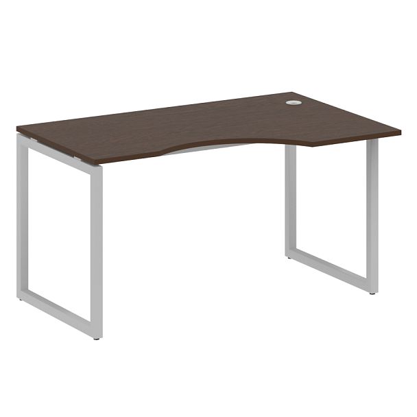 Metal System Quattro Стол криволинейный правый на О-образном м/к 40БО.СА-2 (R) Венге/Серый металл 1400*900*750 - Вид 1