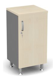 Стеллаж закрытый L,R Берлин Береза Майнау/Серый Ш32-45(L/R) - Фото предпросмотра