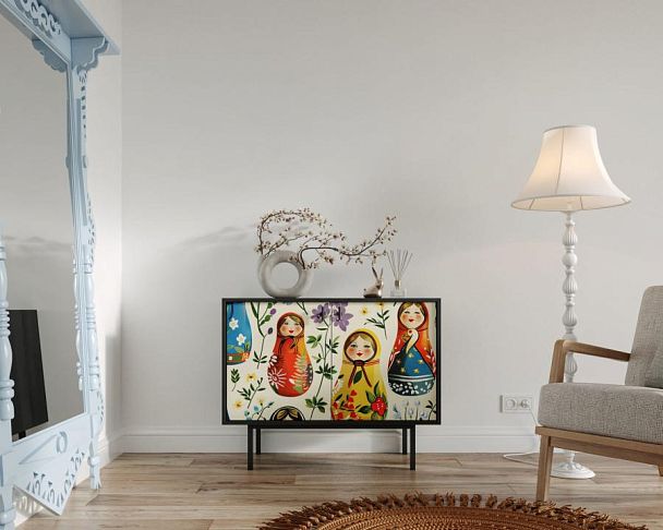 Комод с двумя дверками Emerson Матрешки арт EM02/Art04 - Вид 5