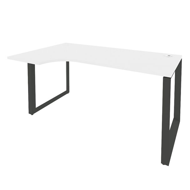 Onix Стол эргономичный левый на О-образном м/к O.MO-SA-1 (L) Белый бриллиант/Антрацит металл 1580*980*750 (720/460) - Вид 1