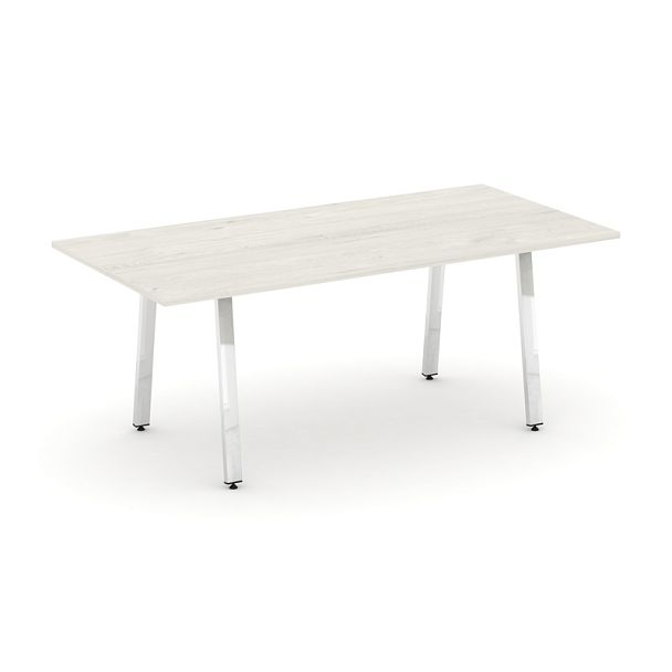 Style Project Direct Lux Стол переговорный M-SN-6A.SPRG-198.3 Дуб Наварра/Нержавеющая Сталь/Хром 1980*980*25 - Вид 1