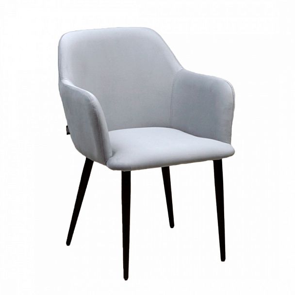 Стул Терра, черные ножки, велюр серый - Вид 1