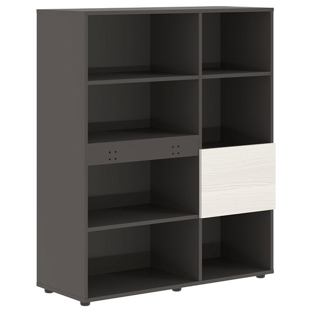 Стеллаж EHC 1145 Ясень Траун/Мокко 1120х430х1355 EDIS - Вид 1