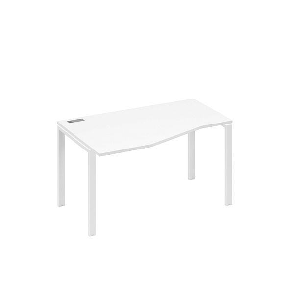 Стол эргономичный левый "Техно" на металлокаркасе UNO A4 А4 Б1 063 БП белый премиум / металлокаркас белый - Вид 1