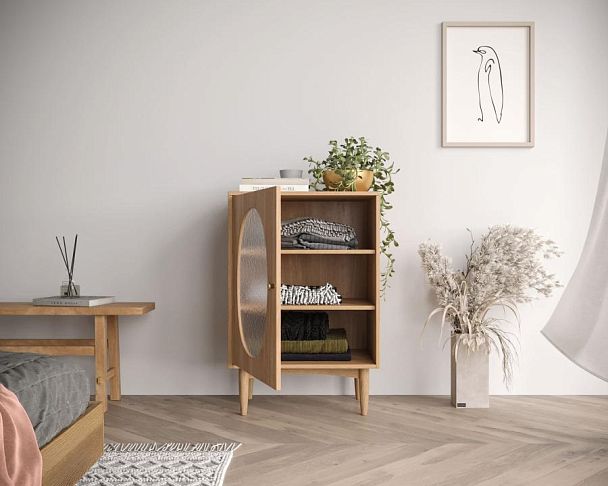 Тумба Bubble с одной дверкой арт BBL02, цвет - орех - Вид 3