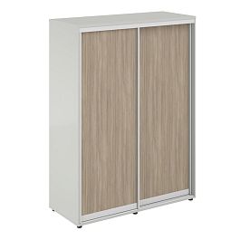 Шкаф купе 1438х600х1953  высокий, з.ст. ХДФ, 2 штанги / корпус цвет: серый бархат, двери: темный дуб Сигма / Sigma - Фото предпросмотра