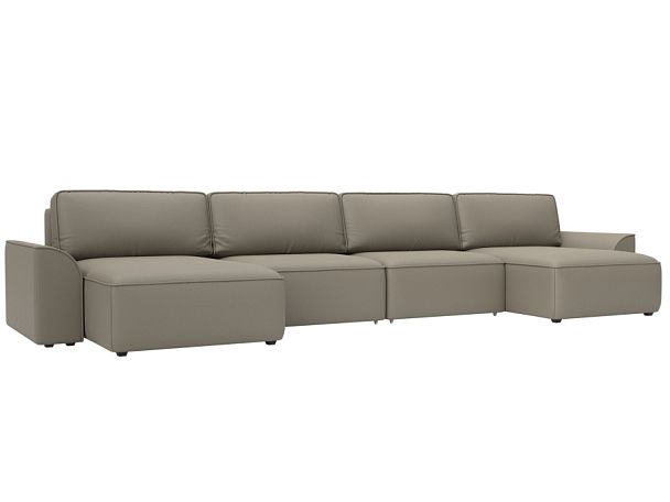 Диван п-образный Лига-048 НПБ лонг Экокожа бежевый - Вид 1