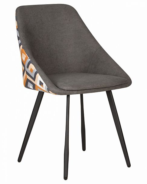 Стул обеденный DOBRIN MARKUS (ЭМАЛЬ ЧЕРНЫЙ МУАР ткань Candy Graphite+Escada Ochre) - Вид 1