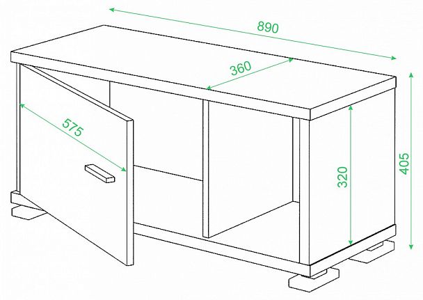 Тумба комбинированная Домино СБ-30/1 Белый/Нельсон - Вид 3