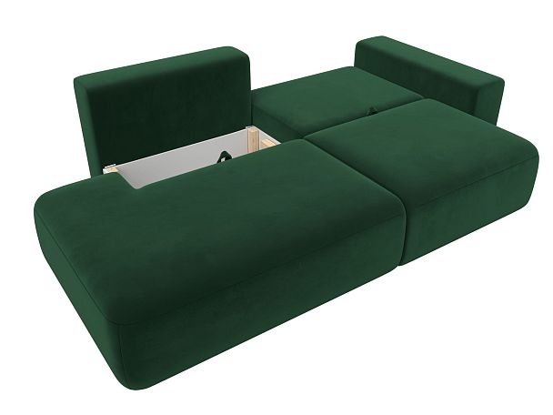 Диван прямой Лига-036 Модерн подлокотник справа Велюр зеленый - Вид 8