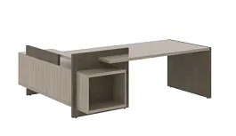 WOOD STONE Стол руководителя СФ-531202 П 2200х1996х840  Дрифтвуд / Бетон Чикаго темный Wood stone кабинет руковод  без цвета - Фото предпросмотра