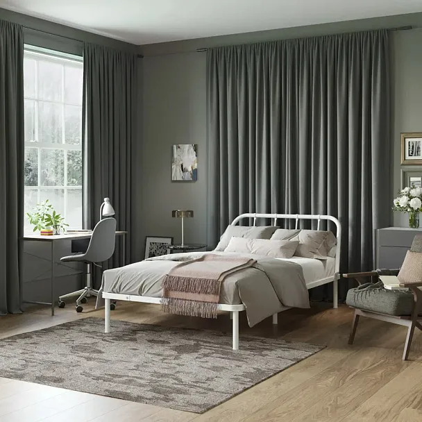 Кровать металлическая Мира 1200х2000, цвет белый - Вид 4