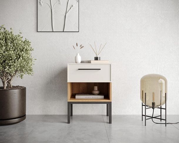 Тумбочка с верхним ящиком Nicole арт NEM11 Белый - Вид 4