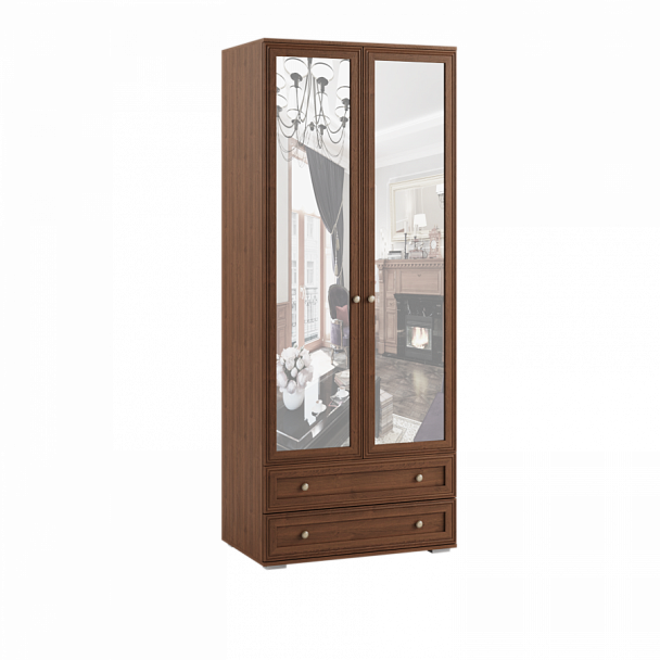 "Ричард" Шкаф двухстворчатый с зеркалом РШ-24 орех донской - Вид 1