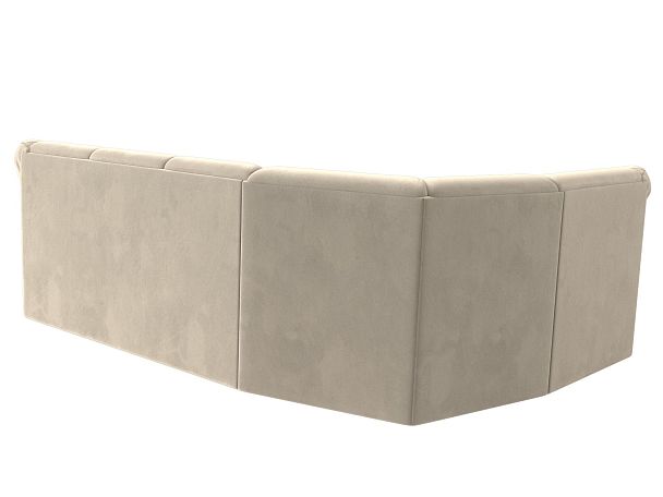 Диван угловой Карнелла левый (полностью микровельвет бежевый) - Вид 6