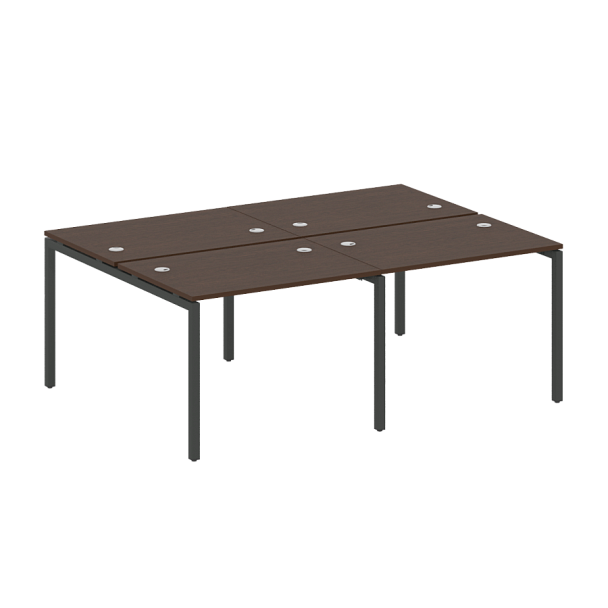 Metal System Quattro Р. ст. на 4 раб. места на П-образном м/к 40БП.СМ-4.1 Венге/Антрацит металл 2000*1475*750 - Вид 1