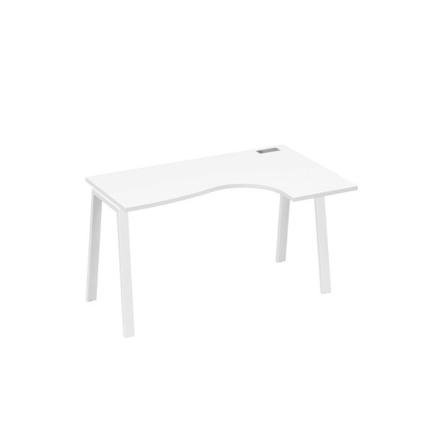 Стол эргономичный правый "Классика" на металлокаркасе TRE A4 А4 Б3 034 БП белый премиум / металлокаркас белый - Вид 1