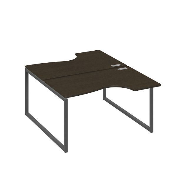 Рабочая станция каркас QUATTRO (2х140) столы Классика A4 А4 Б4 184 БП венге / металлокаркас антрацит - Вид 1
