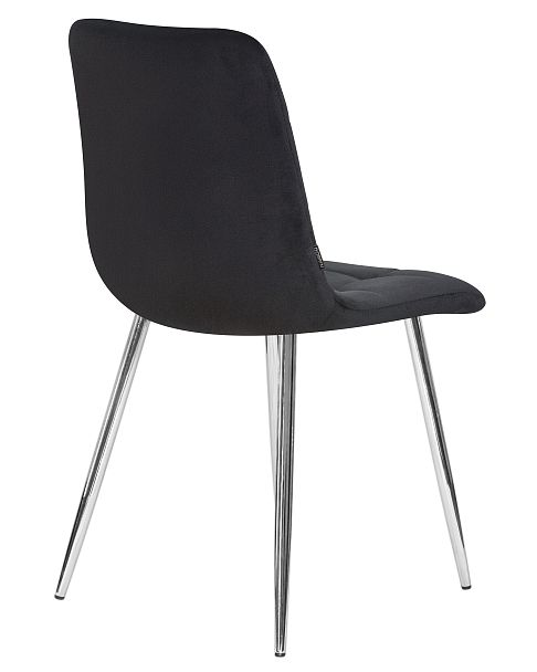Стул обеденный DOBRIN ALEX (хром ножки, черный велюр (V108-77), ) - Вид 4