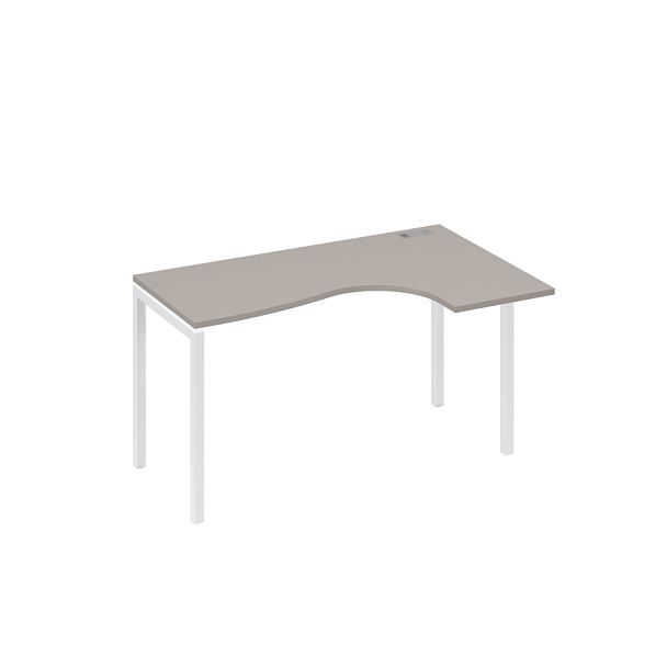 Стол эргономичный правый "Классика" на металлокаркасе DUE A4 А4 Б2 034 БП мокко премиум / металлокаркас белый - Вид 1