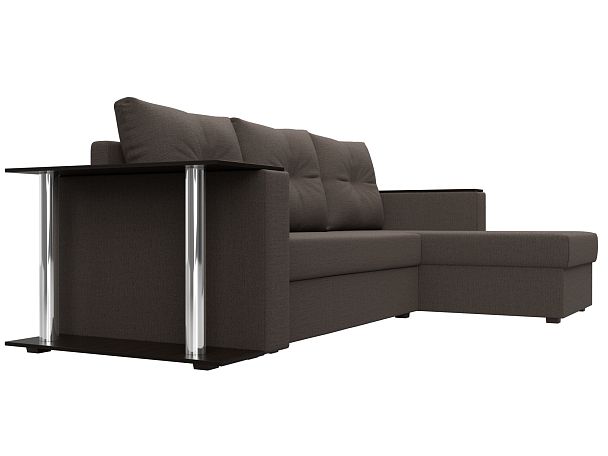 Диван угловой Атланта Лайт правый угол Рогожка коричневый - Вид 3