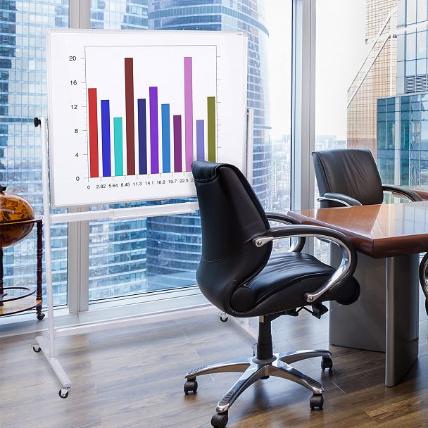 Доска магнитно-маркерная НА СТЕНДЕ 90х120 см, 2-сторонняя, STAFF, 238014 - Вид 9