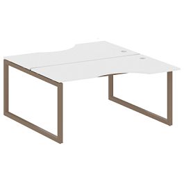 Metal System Quattro Р. ст. криволинейная на О-образном м/к 50БО.РАС-СА-2.1 Белый/Мокко металл 1600*1835*750 - Фото предпросмотра