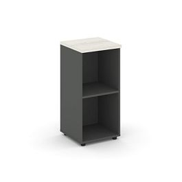 Стайл Проджект Стеллаж низкий узкий SN.STU-300 Антрацит/Дуб Наварра 400*400*833 - Фото предпросмотра