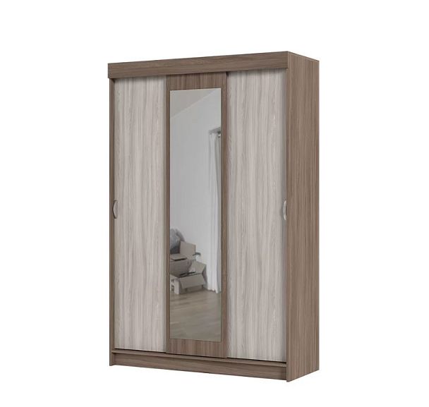 Шкаф-купе "Бася" 2.3м В Ясень темный/Ясень светлый с зеркалами - Вид 2