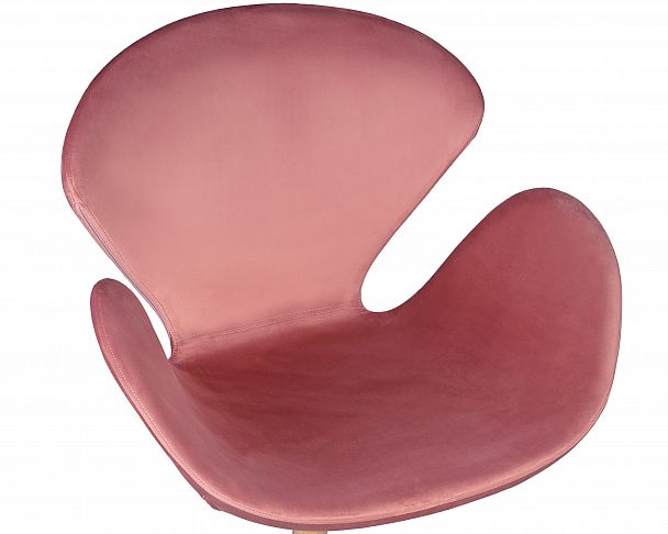 Кресло дизайнерское DOBRIN SWAN (розовый велюр BLUVEL52, золотое основание) - Вид 5