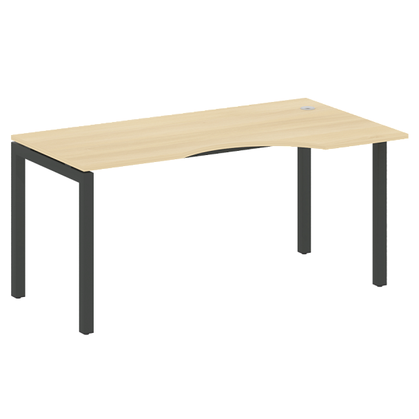 Metal System Quattro Стол криволинейный правый на П-образном м/к 50БП.СА-1 (R) Акация/Антрацит металл 1600*900*750 - Вид 1