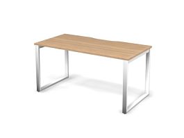 MATRIX 121S102-О Стол прямой, проводник вырезной (O-обр. опоры) 1580х780х775 Швейцарский вяз/Белый - Фото предпросмотра