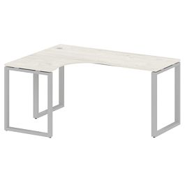 Metal System Стол криволинейный левый на О-образном м/к БО.СА-4 (L) Дуб наварра/Серый металл 1600*1200*750 - Фото предпросмотра