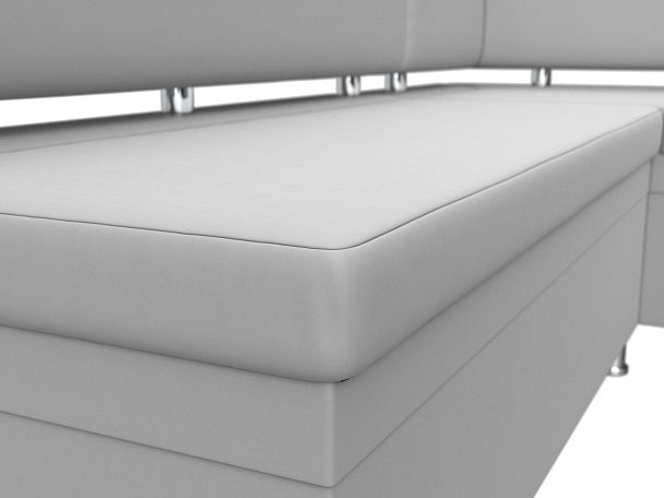 Кухонный уголок Стайл правый (полностью экокожа белая) - Вид 4