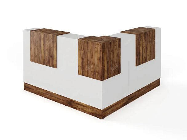 RTD093-170-SH ТАНДЕМ / TANDEM Стойка ресепшн угловая 7-170 1700х1700х1200 Таксония шоколадная - Вид 1