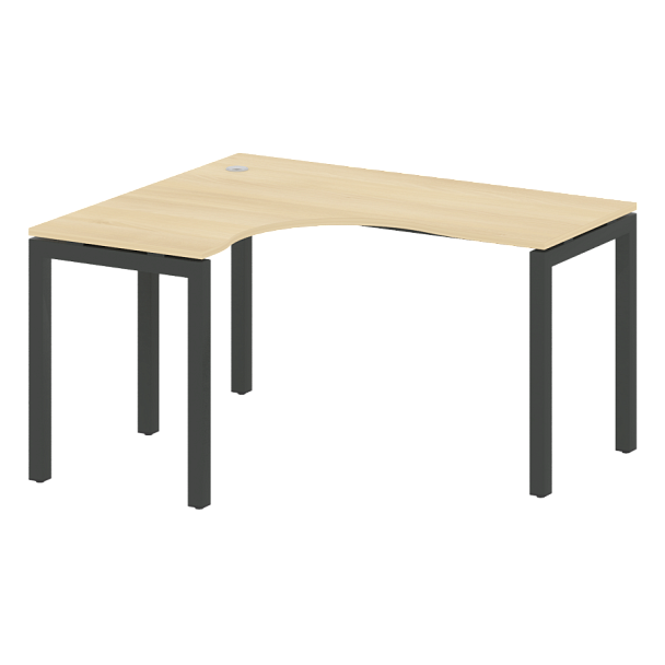 Metal System Quattro Стол криволинейный левый на П-образном м/к 50БП.СА-3 (L) Акация/Антрацит металл 1400*1200*750 - Вид 1