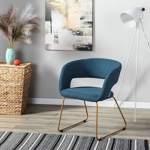 Кресло Hugs синий/Линк золото - Вид 6