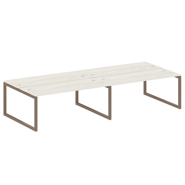 Metal System Quattro Р. ст. на 4 раб. места на О-образном м/к 50БО.СМ-4.5 Дуб наварра/Мокко металл 3600*1475*750 - Вид 1