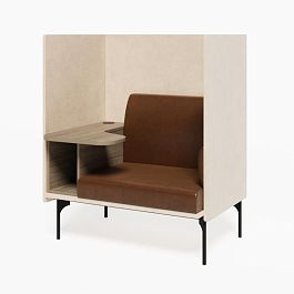 Bridge Диван одноместный BRG-1 Линкольн 006/Линкольн 103/Вяз Благородный/Металл Черный 1115*852*1350 - Фото предпросмотра