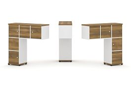 Concept Надставка низкая CN.DNN-007 Сандал Янтарный/Белый Бриллиант/Металл Черный 1099*365*1130 - Фото предпросмотра