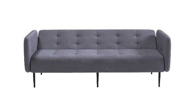 Monaco диван-кровать прямой с подлокотниками, трехместный, бархат серый 27 - Вид 3