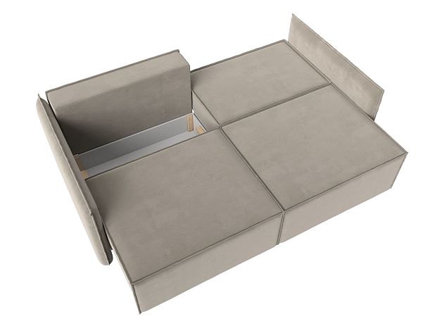 Диван прямой Либерти (полностью микровельвет бежевый) - Вид 9