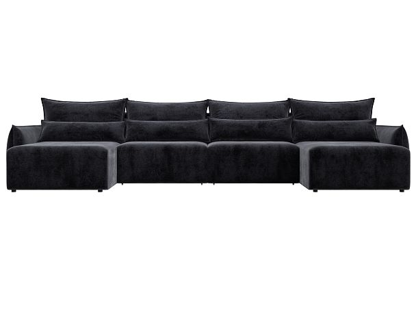 Диван П-образный Лига-051 НПБ Лонг Велюр серый - Вид 2