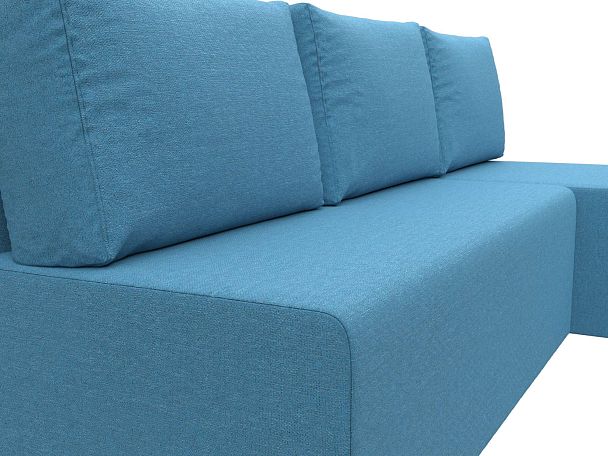 Диван угловой Поло правый угол Рогожка голубой - Вид 4