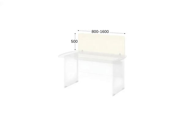 БЕРЛИН / BERLIN Перегородка прямая, струбцины в комплекте 1400х18х500 Белый - Вид 2