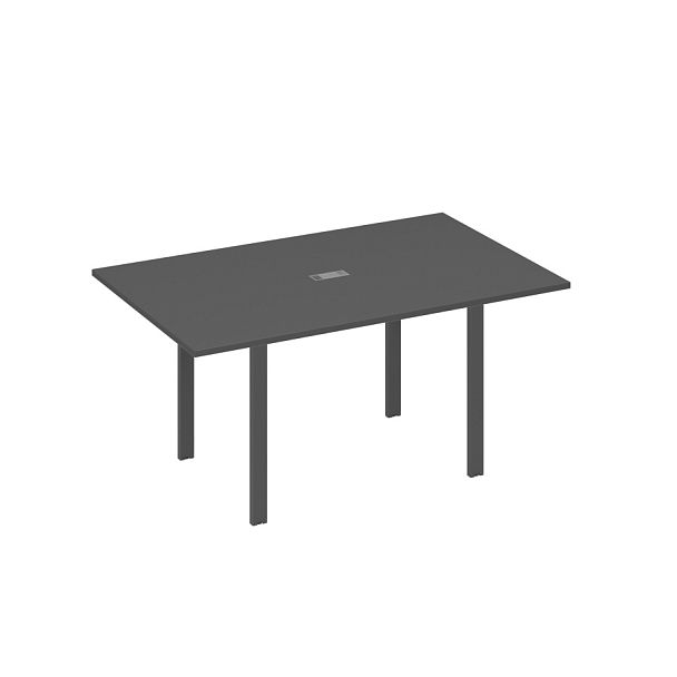 Стол 160 на металлокаркасе UNO переговорный A4 А4 Б1 121 БП антрацит премиум / металлокаркас антрацит - Вид 1
