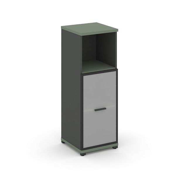 Концепт / Concept Шкаф 1 узкая секция, 3 ниши CN.STU.E-313 RMB A Кобо/Антрацит/Металл Антрацит/Сатин 420*420*1186 - Вид 1